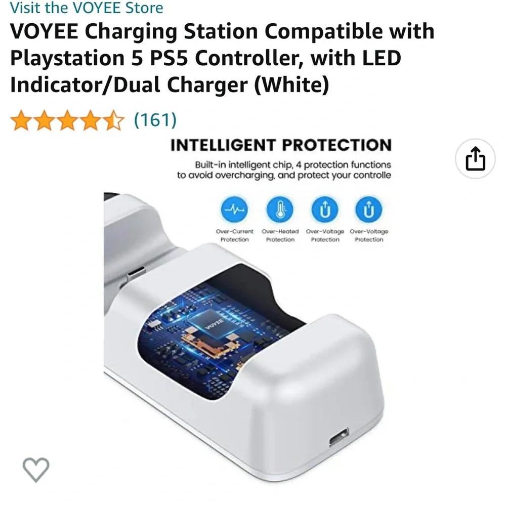VOYEE Charging Station Compatible with Playstation 5 PS5 Controller